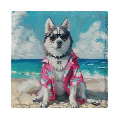 Siberian Husky Beach Dog | Drink Coaster