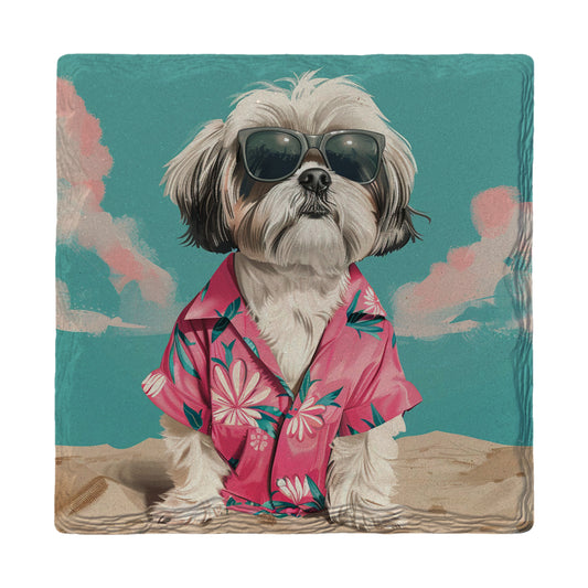 Shih Tzu Beach Dog | Drink Coaster