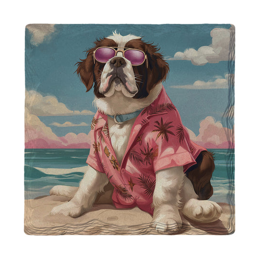 St. Bernard Beach Dog | Drink Coaster