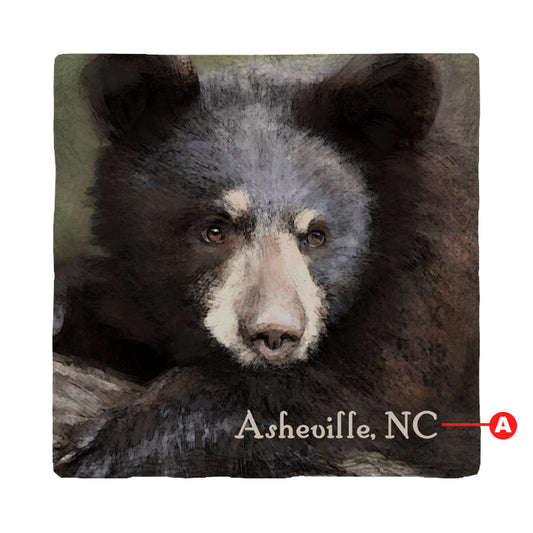 Customizable Adorable Black Bear | Drink Coaster