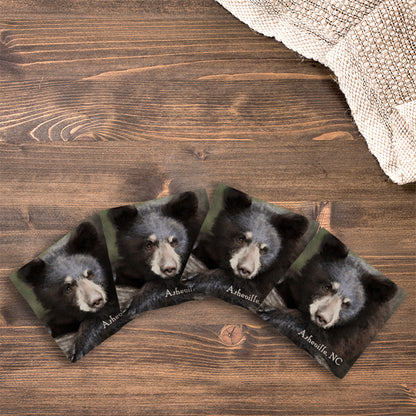 Customizable Adorable Black Bear | Drink Coaster