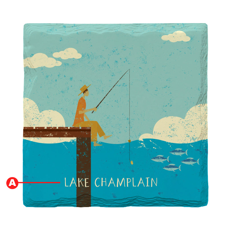 Customizable Whimsy Fishing | Drink Coaster