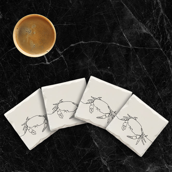 Crab Line Drawing | Drink Coaster