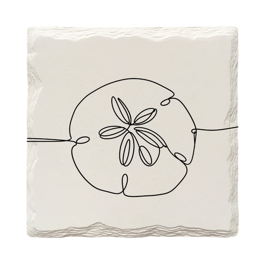 Sand Dollar Line Drawing | Drink Coaster