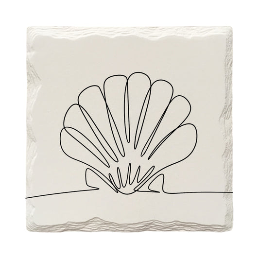 Seashell Line Drawing | Drink Coaster