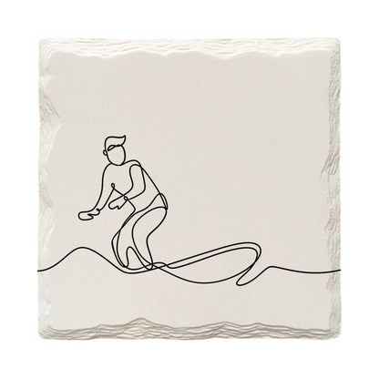 Surfer Line Drawing | Drink Coaster