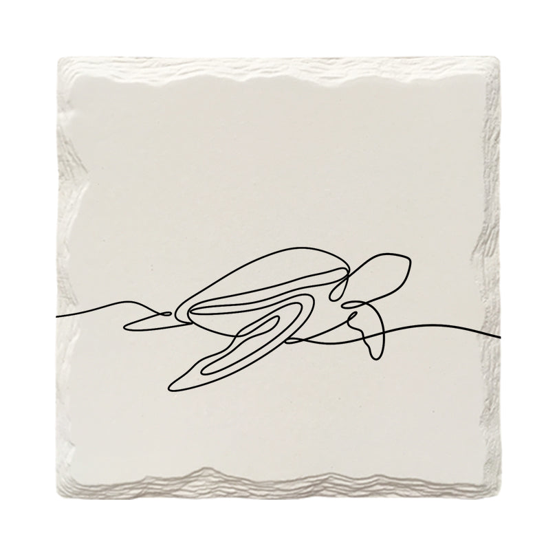 Sea Turtle Line Drawing | Drink Coaster