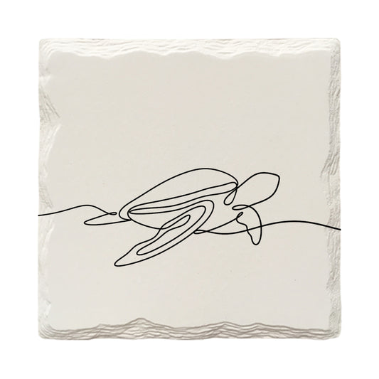 Sea Turtle Line Drawing | Drink Coaster