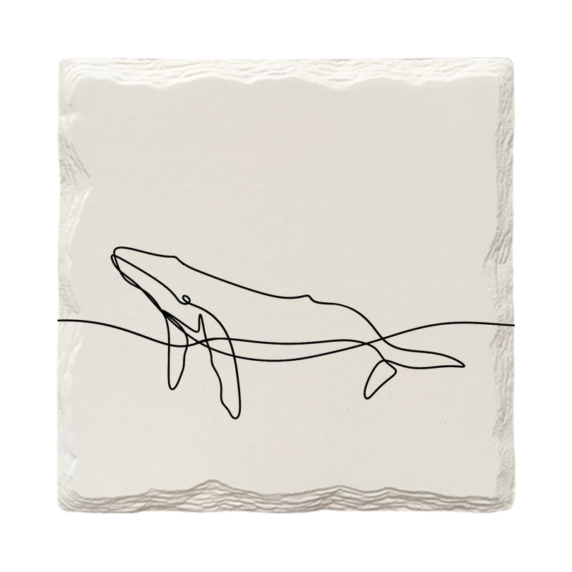 Whale Line Drawing | Drink Coaster