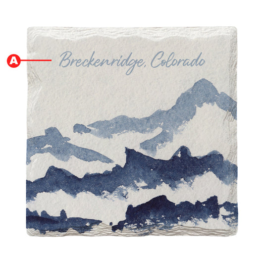 Customizable Watercolor Mountains | Drink Coaster