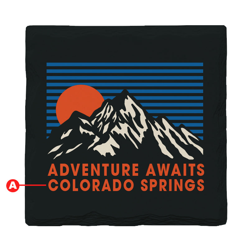 Customizable Retro Mountain | Drink Coaster