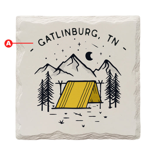 Customizable Camp Patch | Drink Coaster | Absorbent Ridged Ceramic