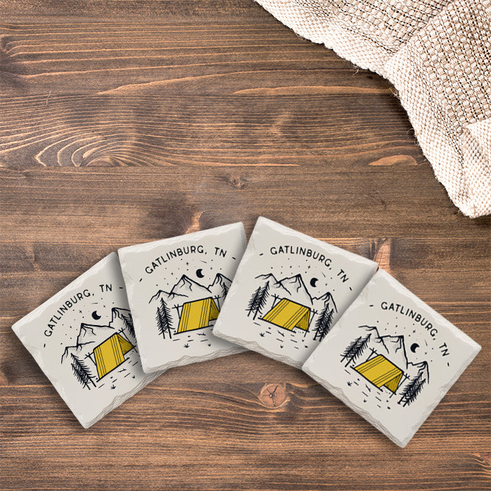 Customizable Camp Patch | Drink Coaster | Absorbent Ridged Ceramic