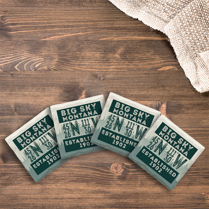 Customizable Green Pines | Drink Coaster | Absorbent Ridged Ceramic