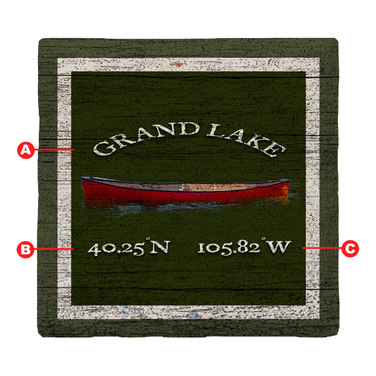 Customizable Lodge Green | Red Canoe | Drink Coaster