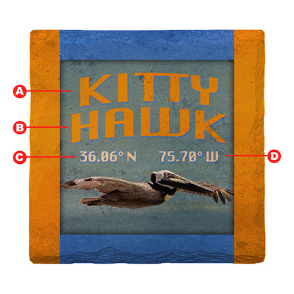 Customizable Orange/Blue Pelican | Drink Coaster