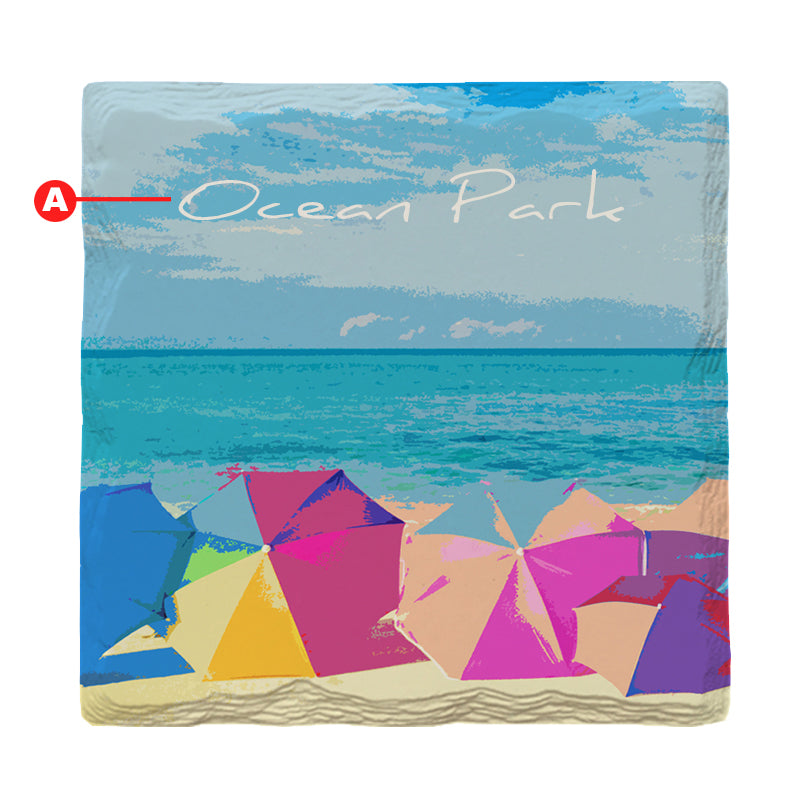 Customizable Colorful Beach Umbrellas | Drink Coasters