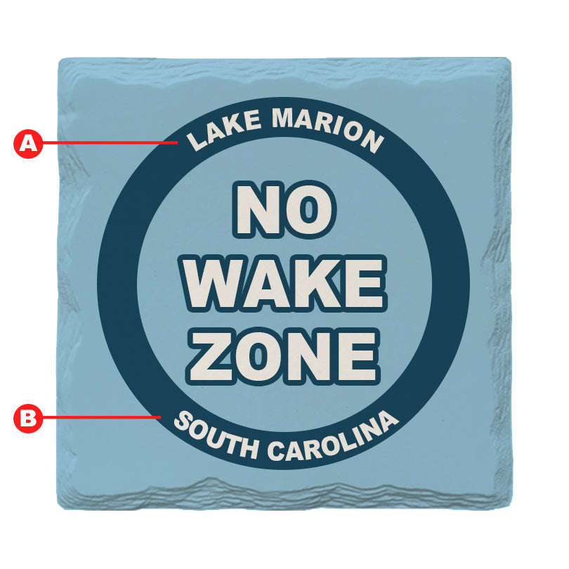 Customizable No Wake Zone Blue | Drink Coaster