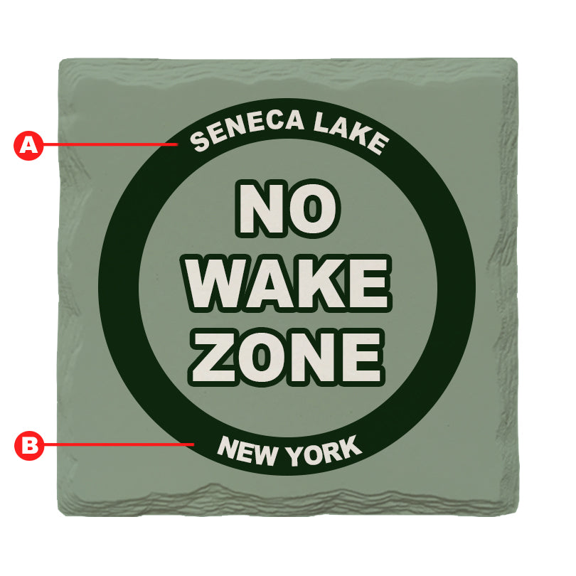 Customizable No Wake Zone Green | Drink Coaster