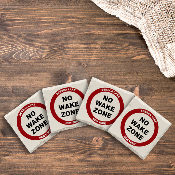 Customizable No Wake Zone Red | Drink Coaster