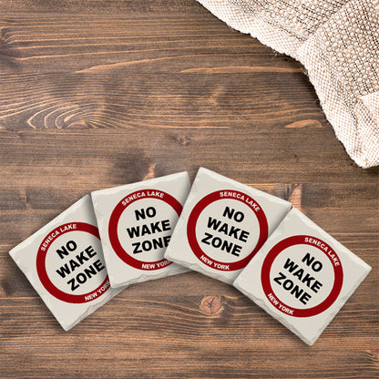 Customizable No Wake Zone Red | Drink Coaster