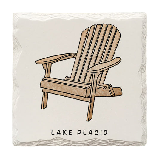 Customizable Adirondack Chair Doodle | Drink Coaster | Absorbent Ridged Ceramic