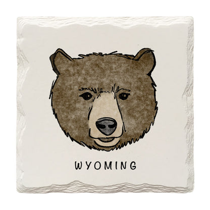 Customizable Brown Bear Face Doodle | Drink Coaster