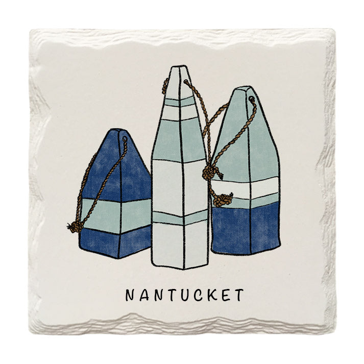 Customizable Buoys Doodle | Drink Coaster | Absorbent Ridged Ceramic