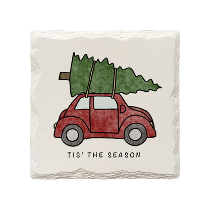 Customizable Christmas Tree Car | Drink Coaster