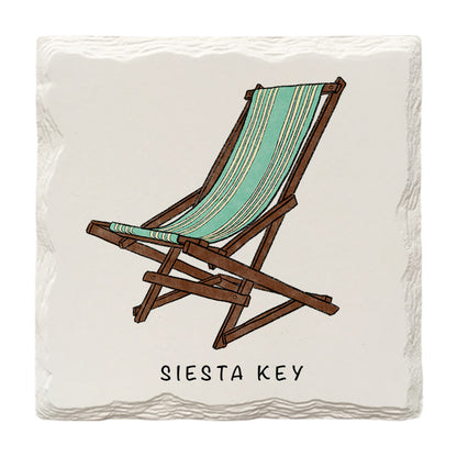 Customizable Beach Chair Doodle | Drink Coaster