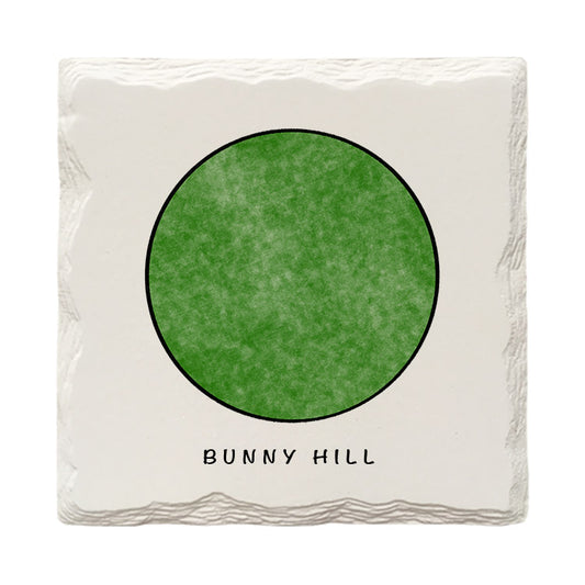 Customizable Green Circle Ski Sign Doodle | Drink Coaster | Absorbent Ridged Ceramic