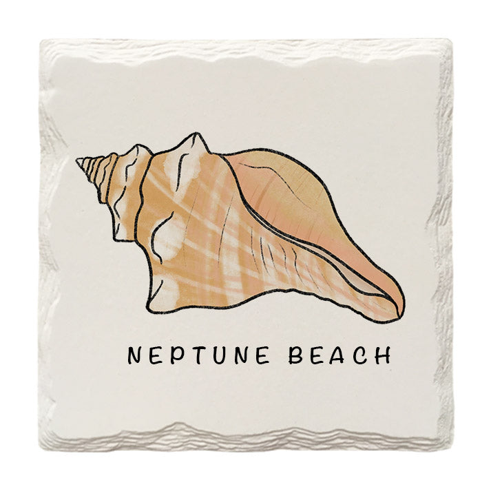 Customizable Conch Shell Doodle | Drink Coaster