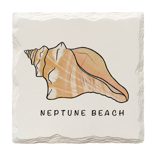 Customizable Conch Shell Doodle | Drink Coaster