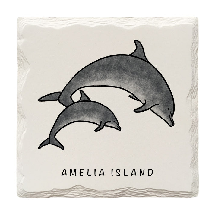 Customizable Dolphins Doodle | Drink Coaster