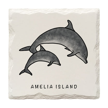 Customizable Dolphins Doodle | Drink Coaster