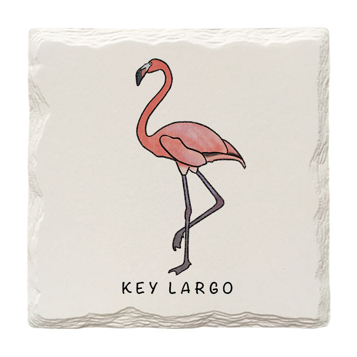 Customizable Flamingo Doodle | Drink Coaster