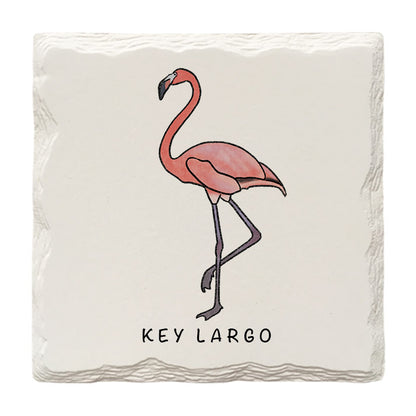 Customizable Flamingo Doodle | Drink Coaster