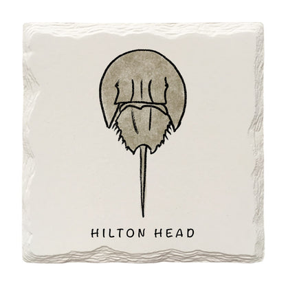 Customizable Horseshoe Crab Doodle | Drink Coaster