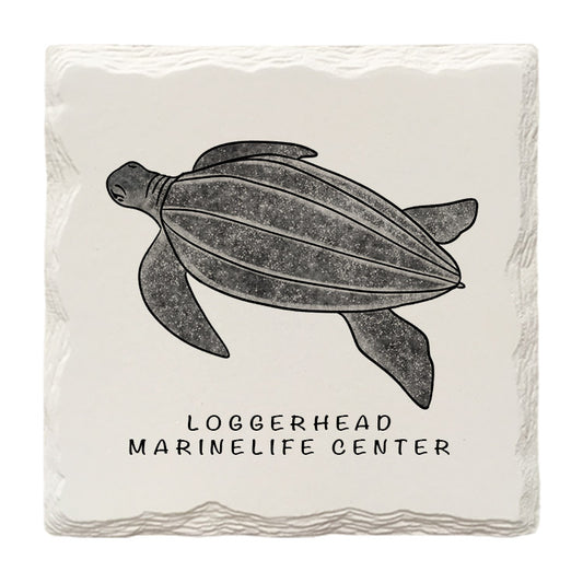 Customizable Leatherback Sea Turtle Doodle | Drink Coaster