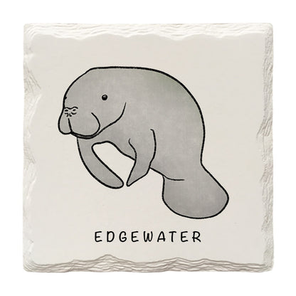 Customizable Manatee Doodle | Drink Coaster