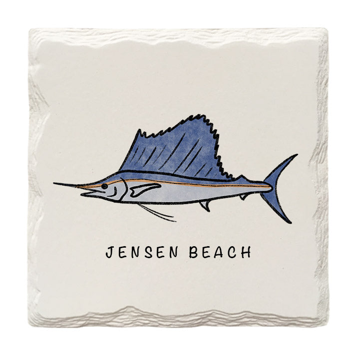 Customizable Marlin Doodle | Drink Coaster