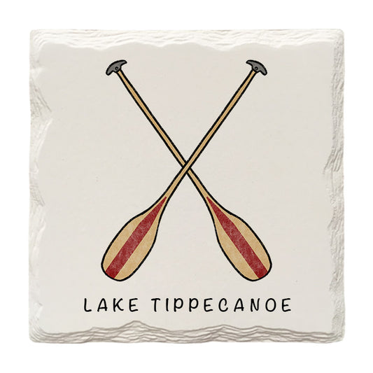 Customizable Oars Doodle | Drink Coaster | Absorbent Ridged Ceramic