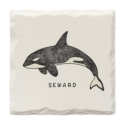 Customizable Orca Doodle | Drink Coaster