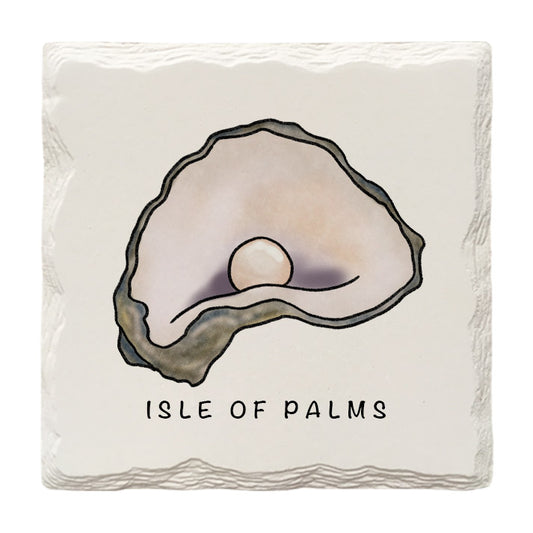 Customizable Oyster Doodle | Drink Coaster | Absorbent Ridged Ceramic