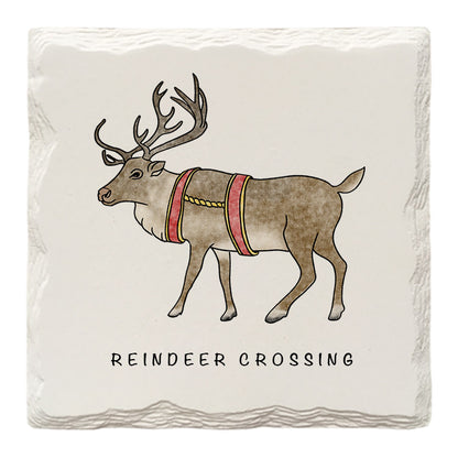 Customizable Christmas Reindeer | Drink Coaster