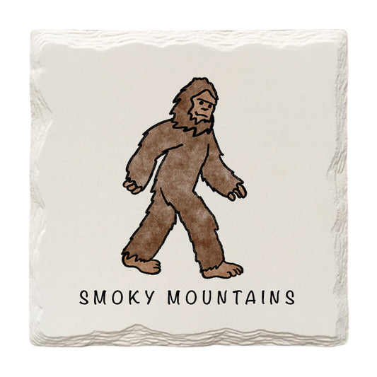 Customizable Bigfoot Doodle | Drink Coaster | Absorbent Ridged Ceramic