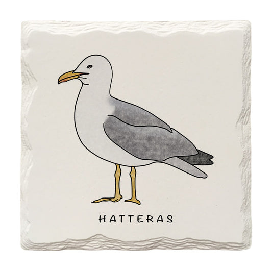 Customizable Sea Gull Doodle | Drink Coaster | Absorbent Ridged Ceramic