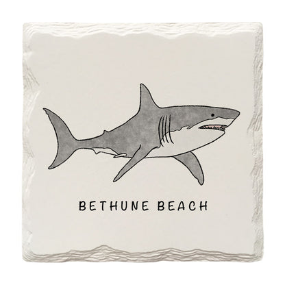 Customizable Great White Shark Doodle | Drink Coaster