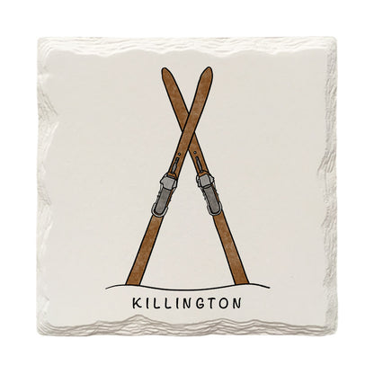 Customizable Crossed Skis Doodle | Drink Coaster