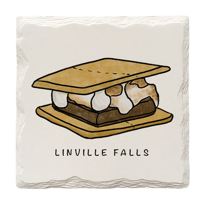 Customizable S'more Doodle | Drink Coaster | Absorbent Ridged Ceramic